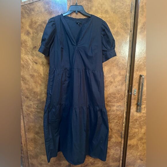 Who What Wear Blue Puff Sleeve V-Neck Sundress - Picture 1 of 7